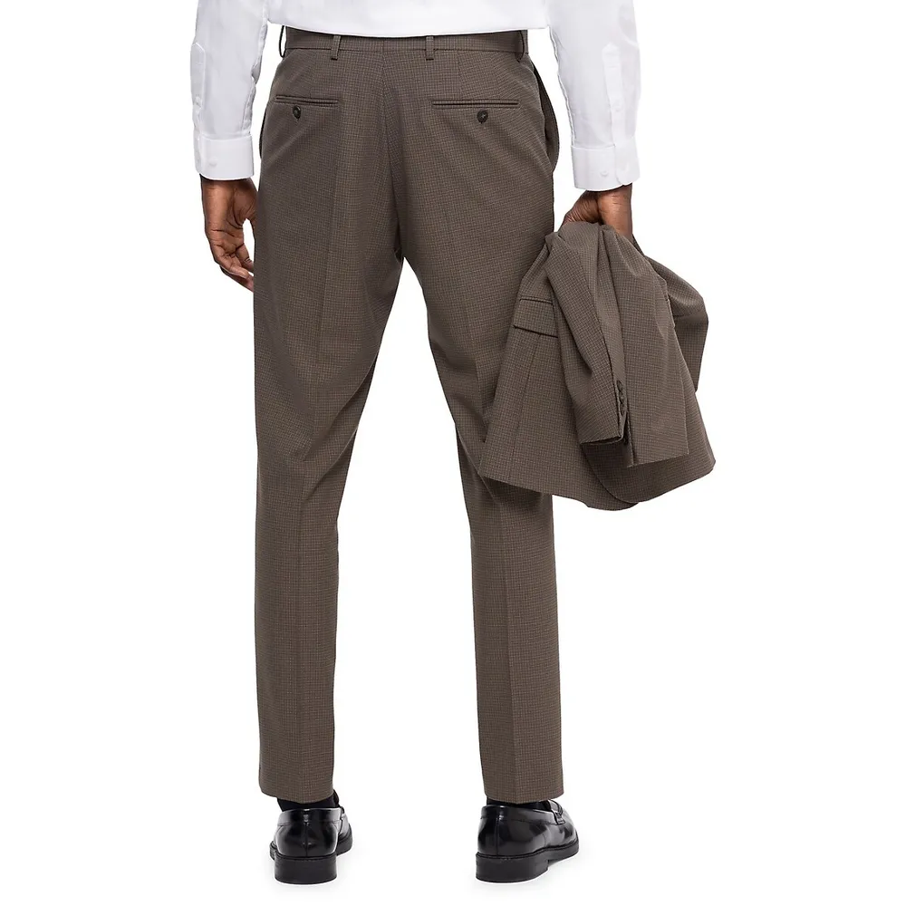 Slim-Fit Liam Mini Check Flex Dress Pants