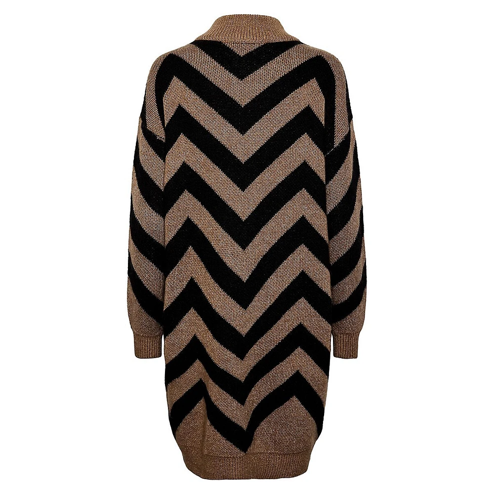 Kavalli Half-Zip Chevron Sweater Dress