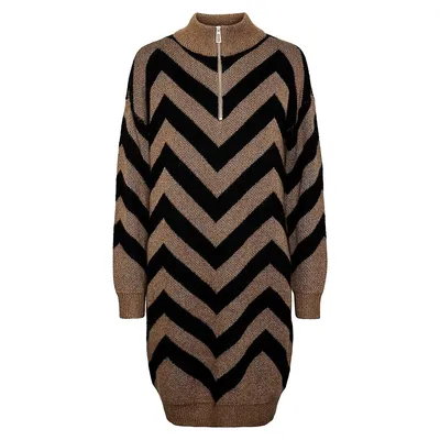Kavalli Half-Zip Chevron Sweater Dress
