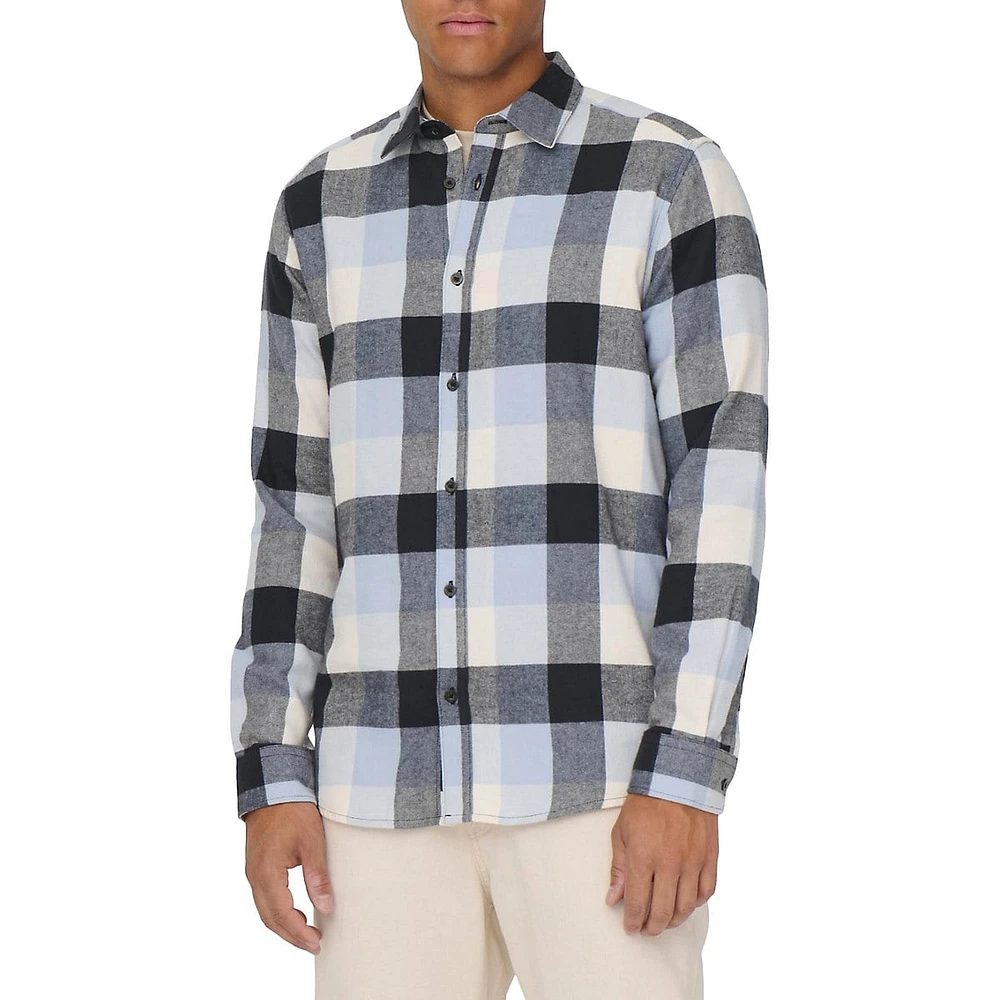 Long-Sleeve Check Cotton Shirt