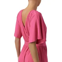 Hali Flare-Sleeve Wrap-Style Dress