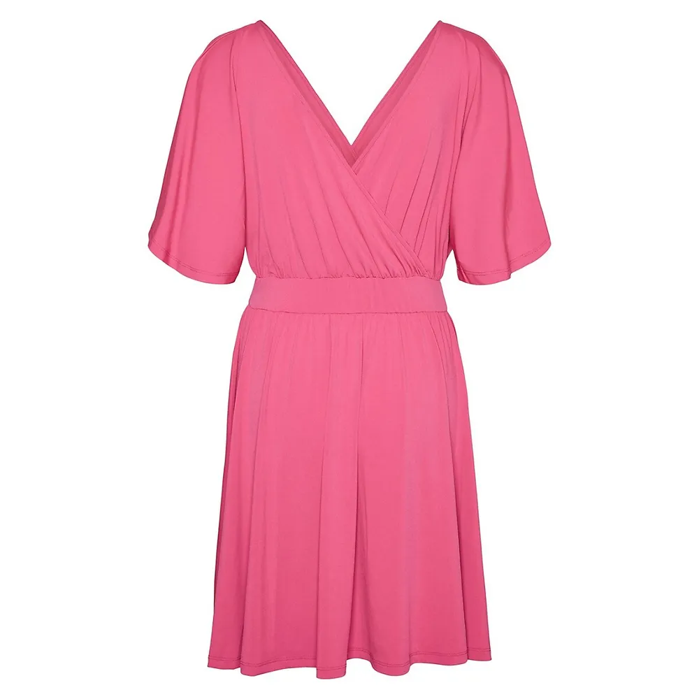 Hali Flare-Sleeve Wrap-Style Dress
