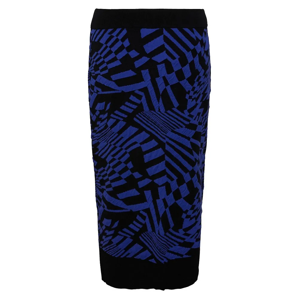 Storm Abstract Midi Knit Skirt