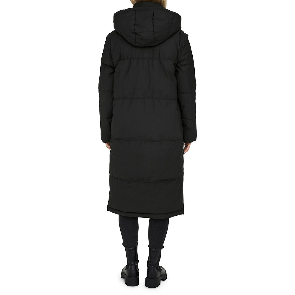 Sally Long Puffer Coat With Removable Sleeves