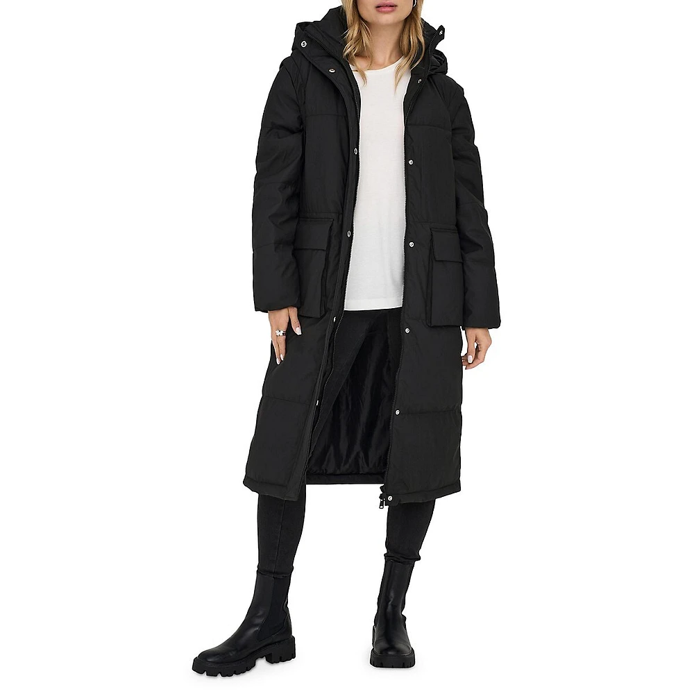 Sally Long Puffer Coat With Removable Sleeves