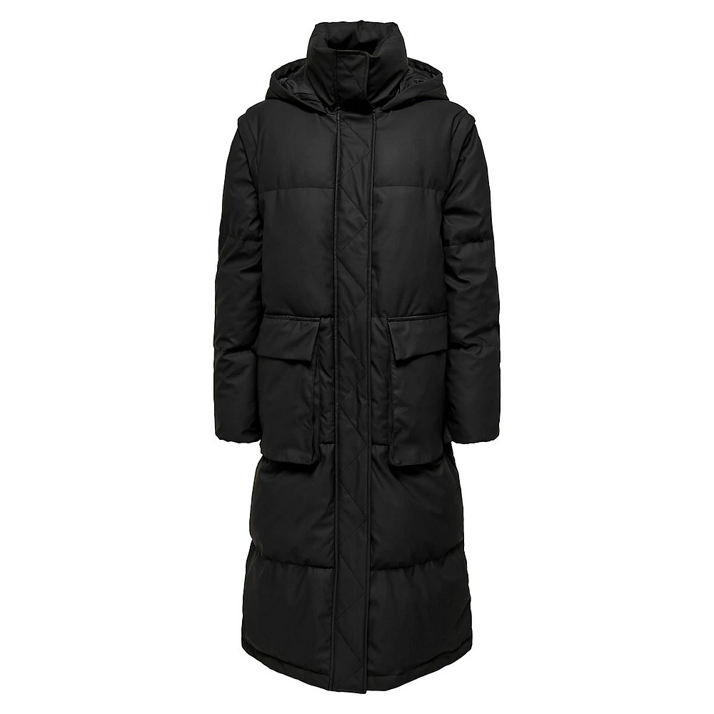 Sally Long Puffer Coat With Removable Sleeves