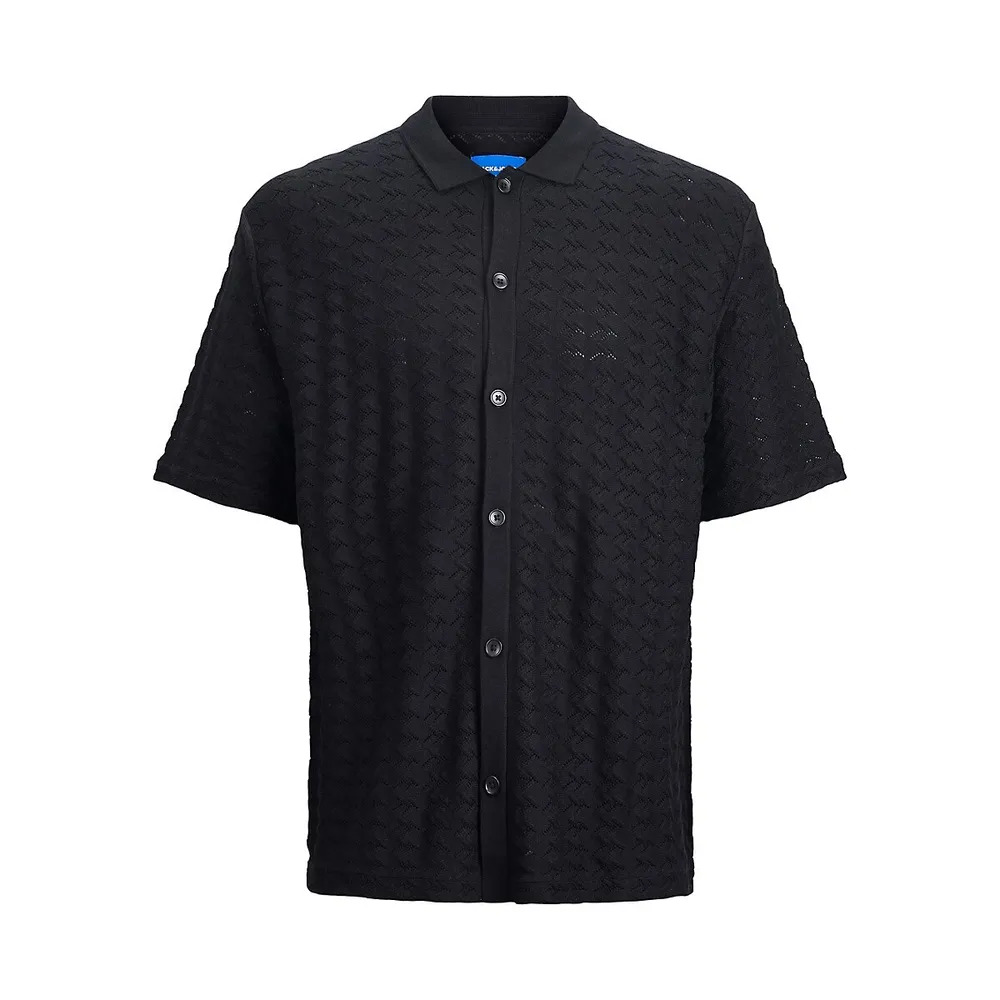 Belmont Pointelle-Knit Short-Sleeve Shirt