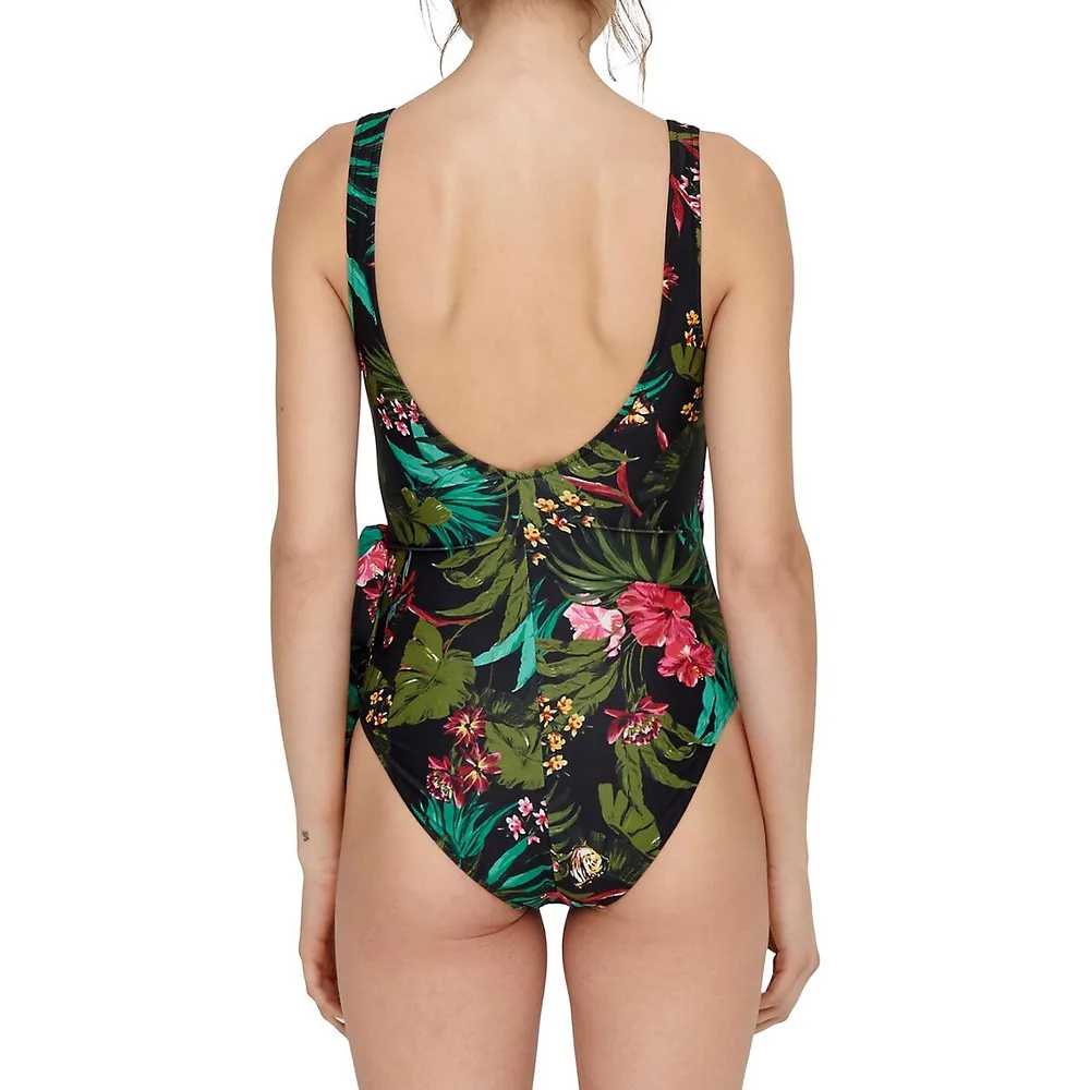 Maillot de bain une pièce à imprimé tropical Julie