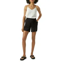 Ruffle-Trim High-Waist Shorts