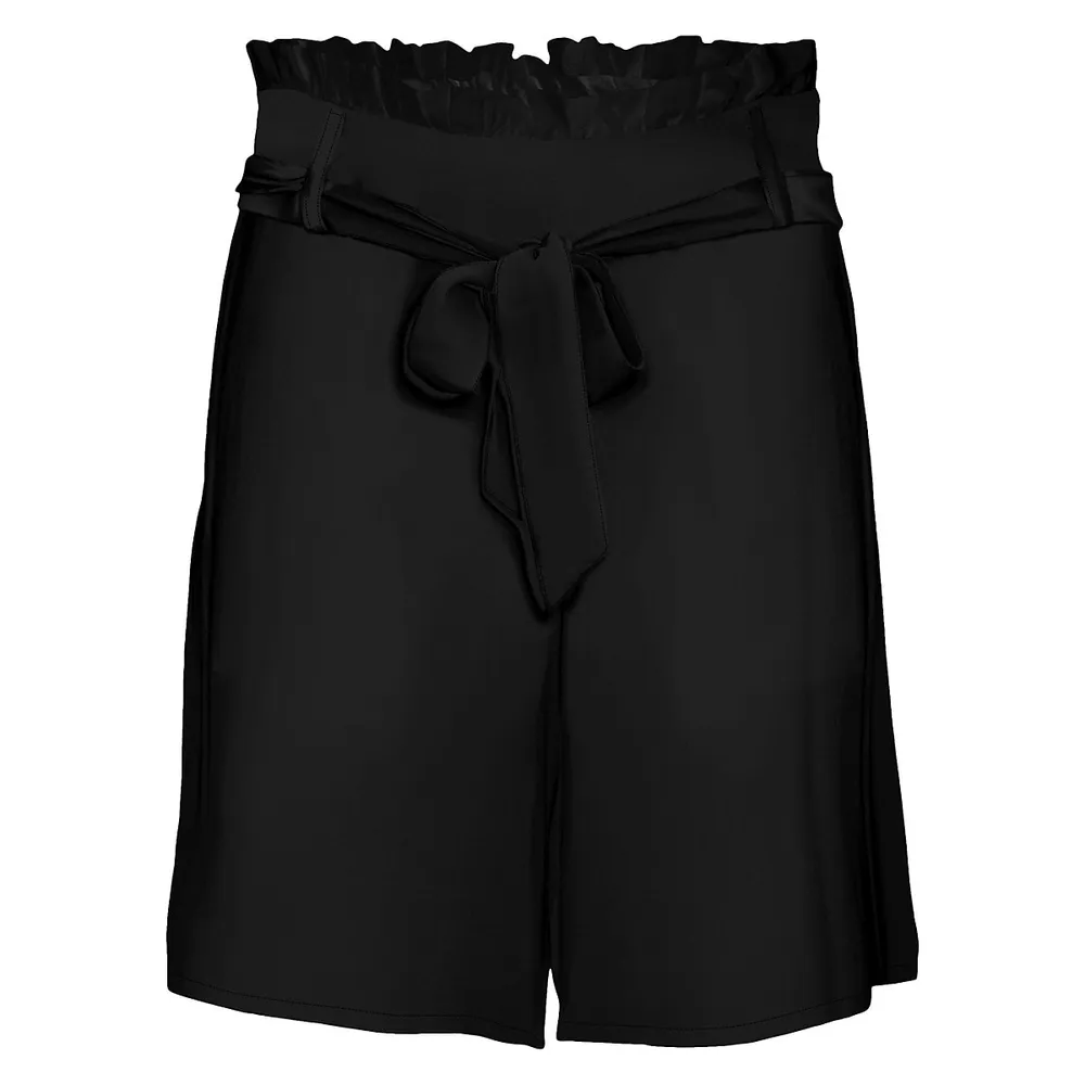 Ruffle-Trim High-Waist Shorts