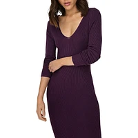 V-Neck Midi Knitted Dress