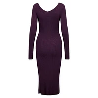 Robe midi en tricot à encolure V