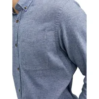 Classic Melange Slim-Fit Button-Down Shirt