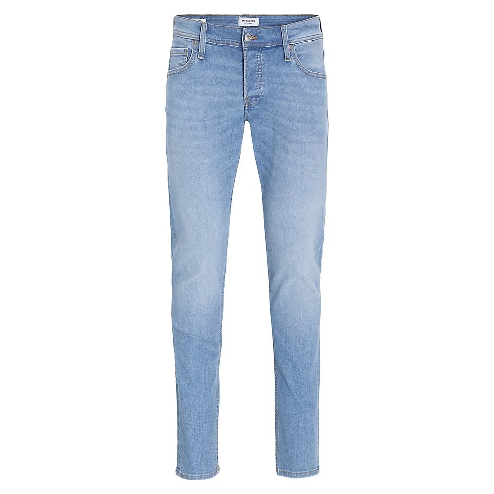 Glenn Slim-Fit Low-Rise Stonewashed Jeans