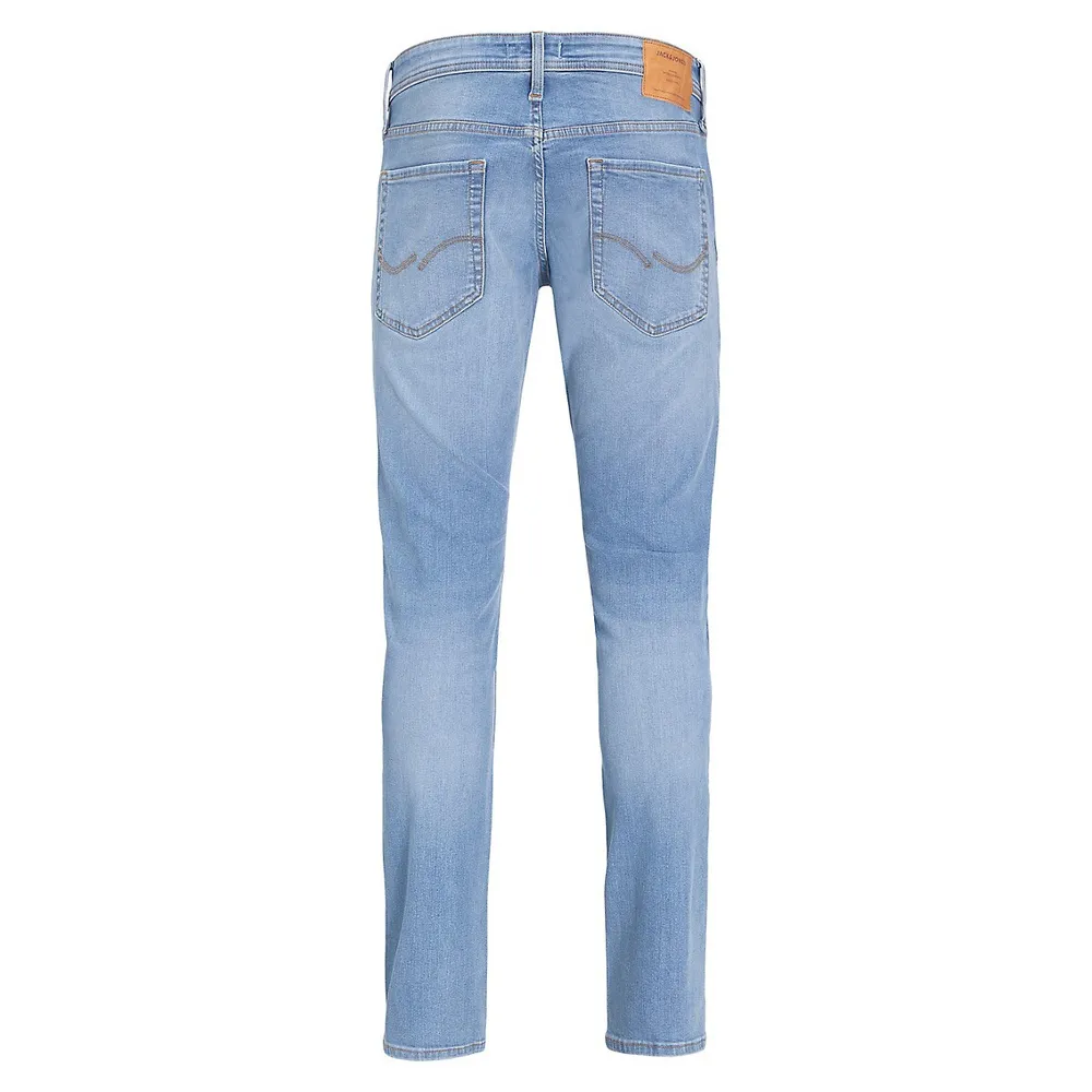 Glenn Slim-Fit Low-Rise Stonewashed Jeans