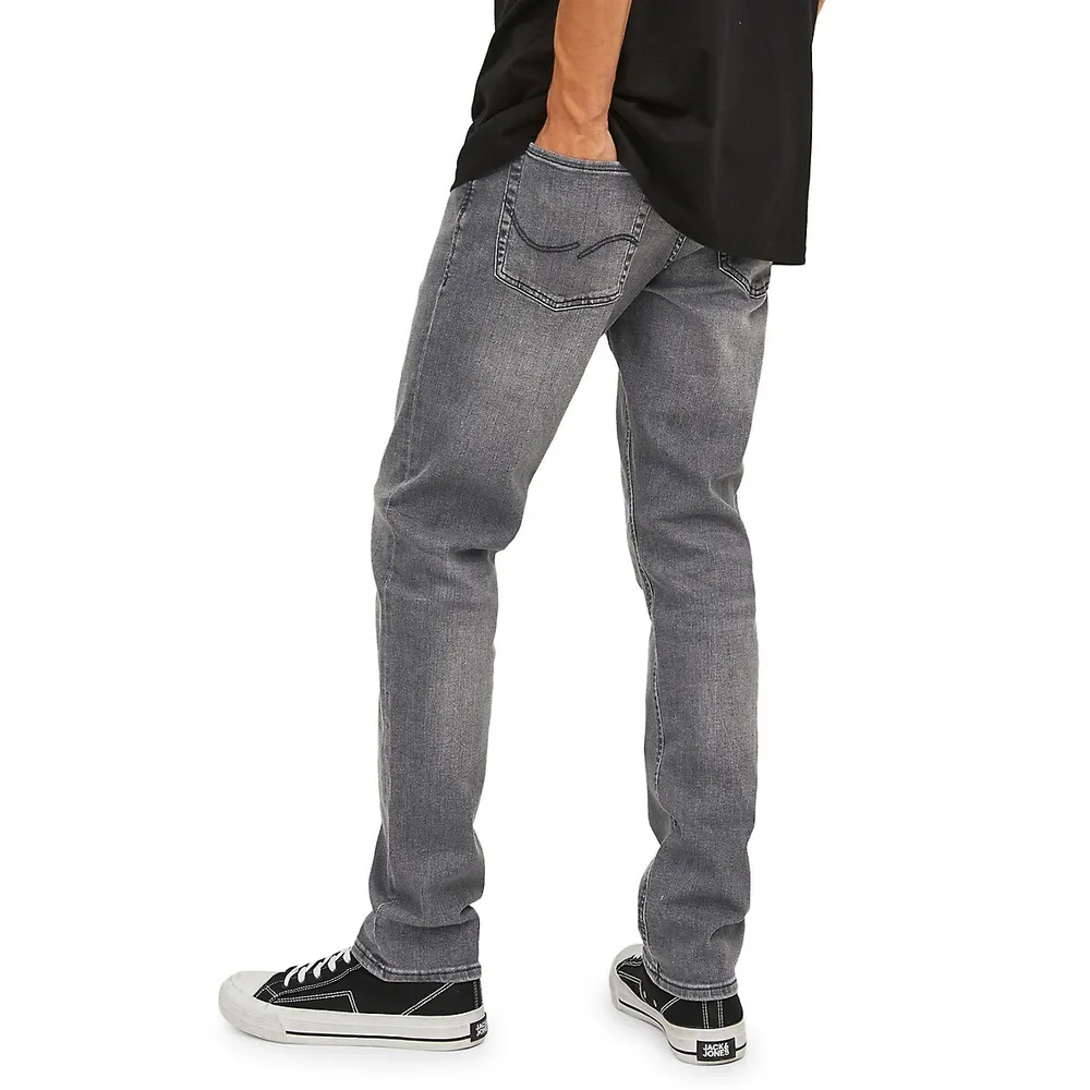 Glenn Slim-Fit Low-Rise Stonewashed Jeans