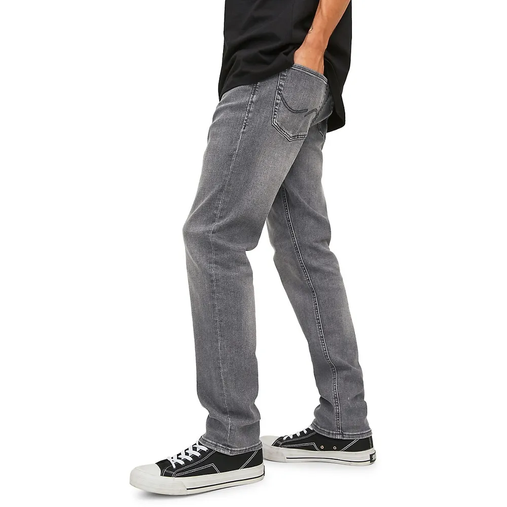 Glenn Slim-Fit Low-Rise Stonewashed Jeans