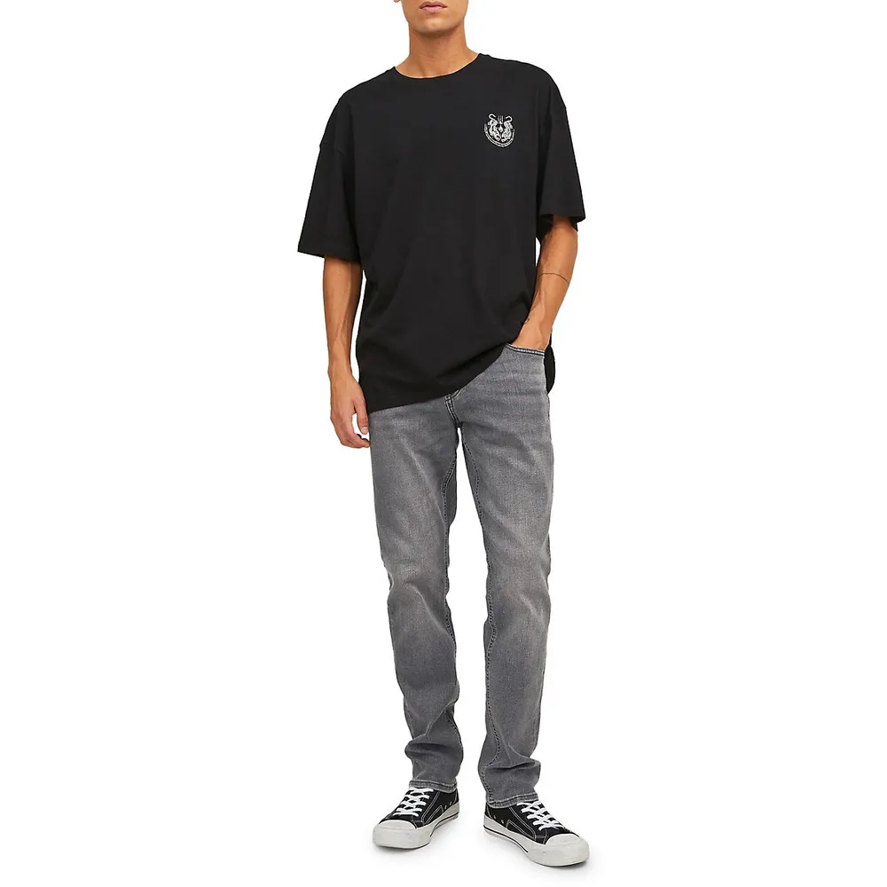 Glenn Slim-Fit Low-Rise Stonewashed Jeans