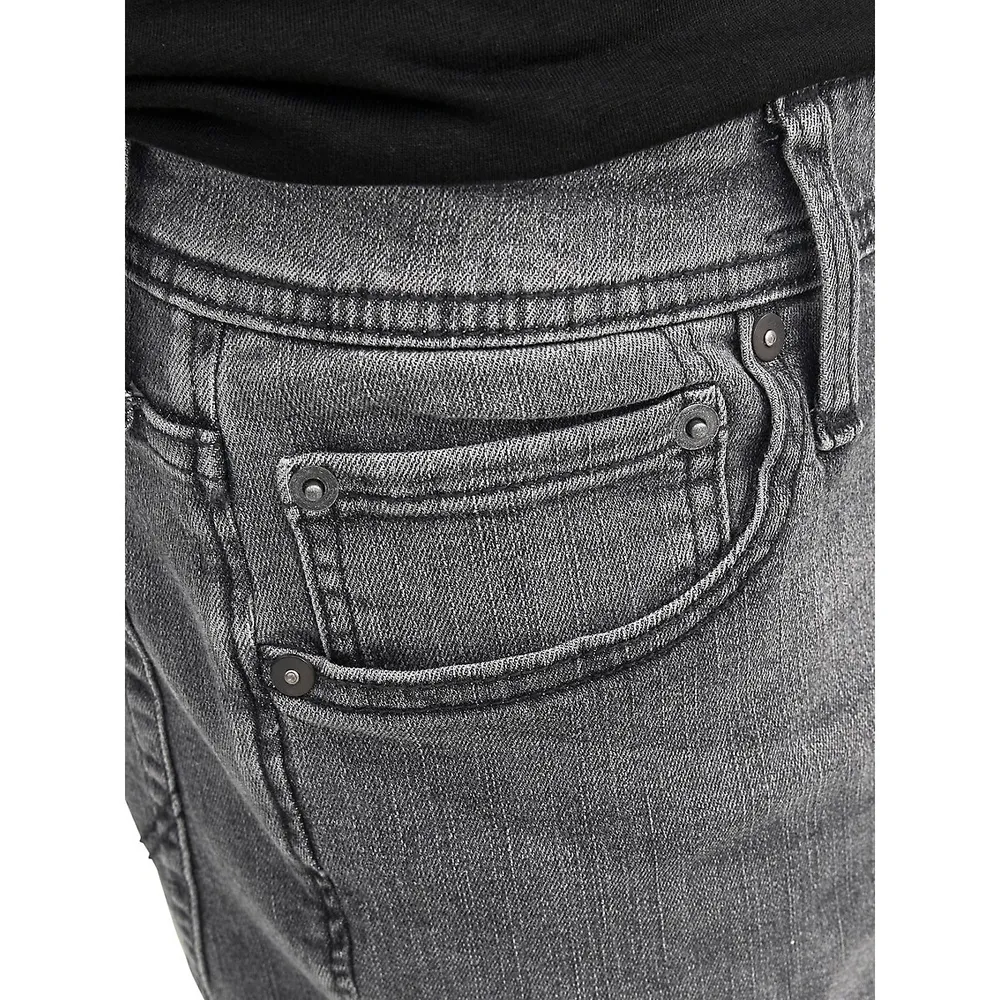 Glenn Slim-Fit Low-Rise Stonewashed Jeans
