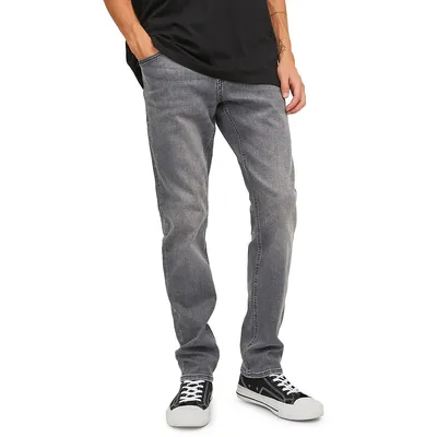 Glenn Slim-Fit Low-Rise Stonewashed Jeans