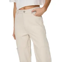 Camille Organic-Cotton Cargo-Pocket Wide-Leg Jeans