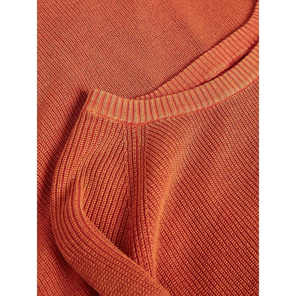 Matt Textured Crewneck Raglan Sweater
