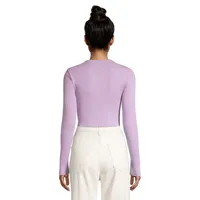 Jenny Bustier Ribbed Long-Sleeve Top