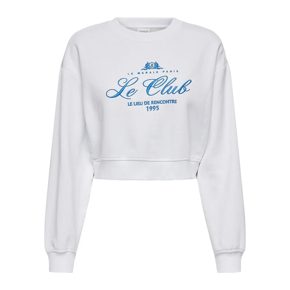 Yrsa Cropped Embroidery Sweatshirt