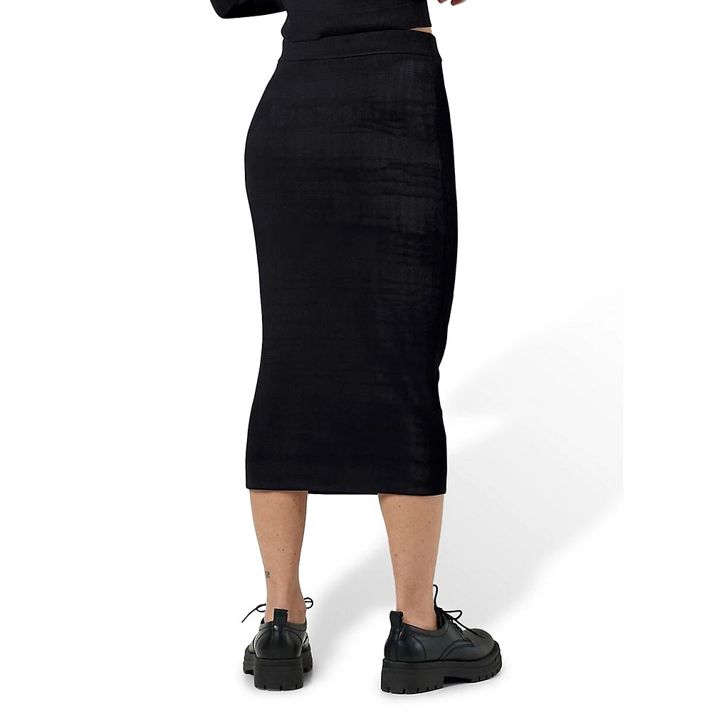 Jaz High-Waisted Midi Knit Skirt