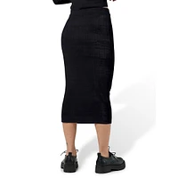 Jaz High-Waisted Midi Knit Skirt