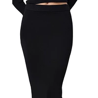 Jaz High-Waisted Midi Knit Skirt