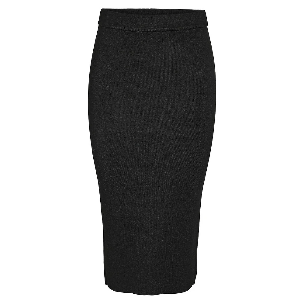 Jaz High-Waisted Midi Knit Skirt