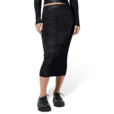 Jaz High-Waisted Midi Knit Skirt