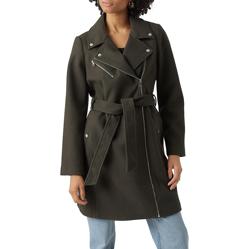 Moto-Inspired Trench Coat