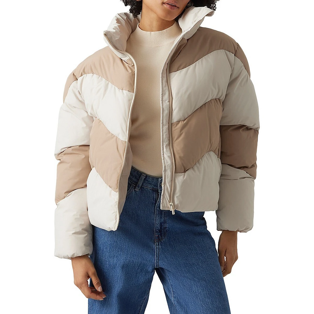 Wave-Quilted Puffer Jacket