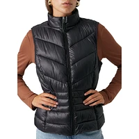 Chevron-Quilted Puffer Vest