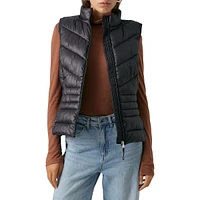 Chevron-Quilted Puffer Vest