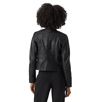 Favodona Slim-Fit Coated Biker Jacket