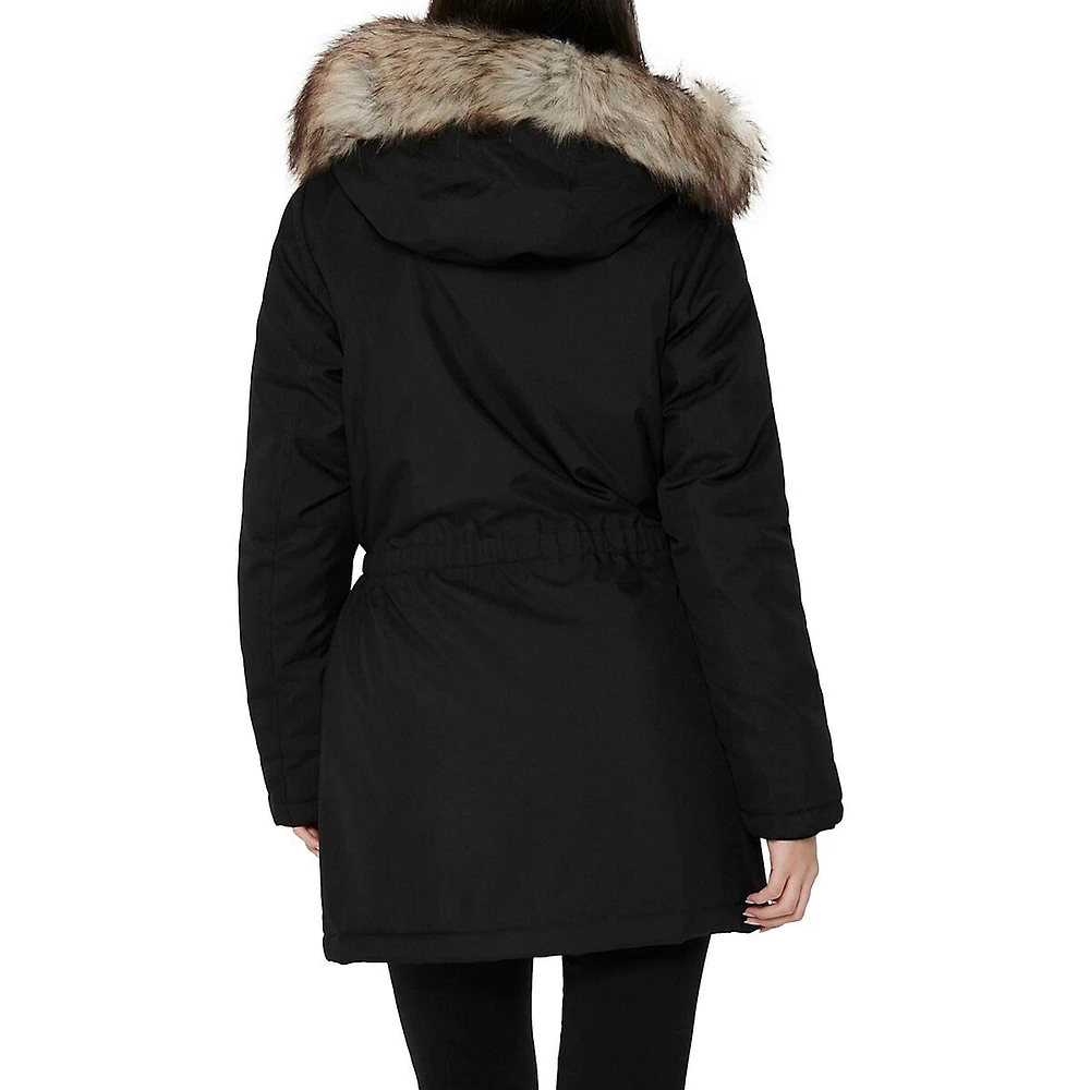 Iris Faux Fur-Trim Hooded Parka