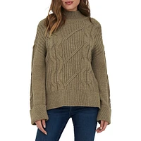 Leise Mockneck Cable-Knit Sweater