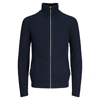 Hayden Zip-Front Knit Cardigan