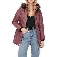 Iris Faux Fur-Trim Hooded Parka