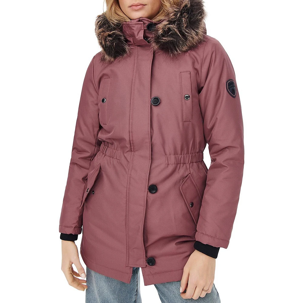 Iris Faux Fur-Trim Hooded Parka