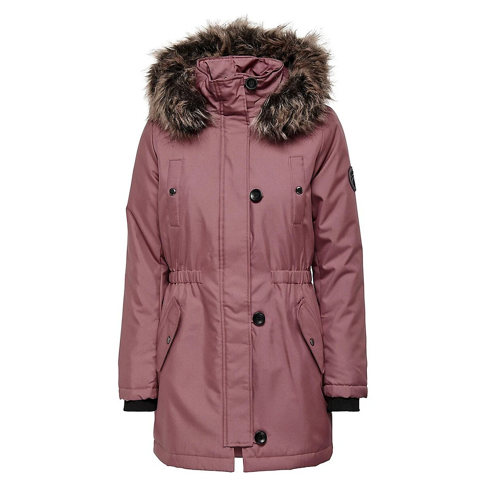 Iris Faux Fur-Trim Hooded Parka