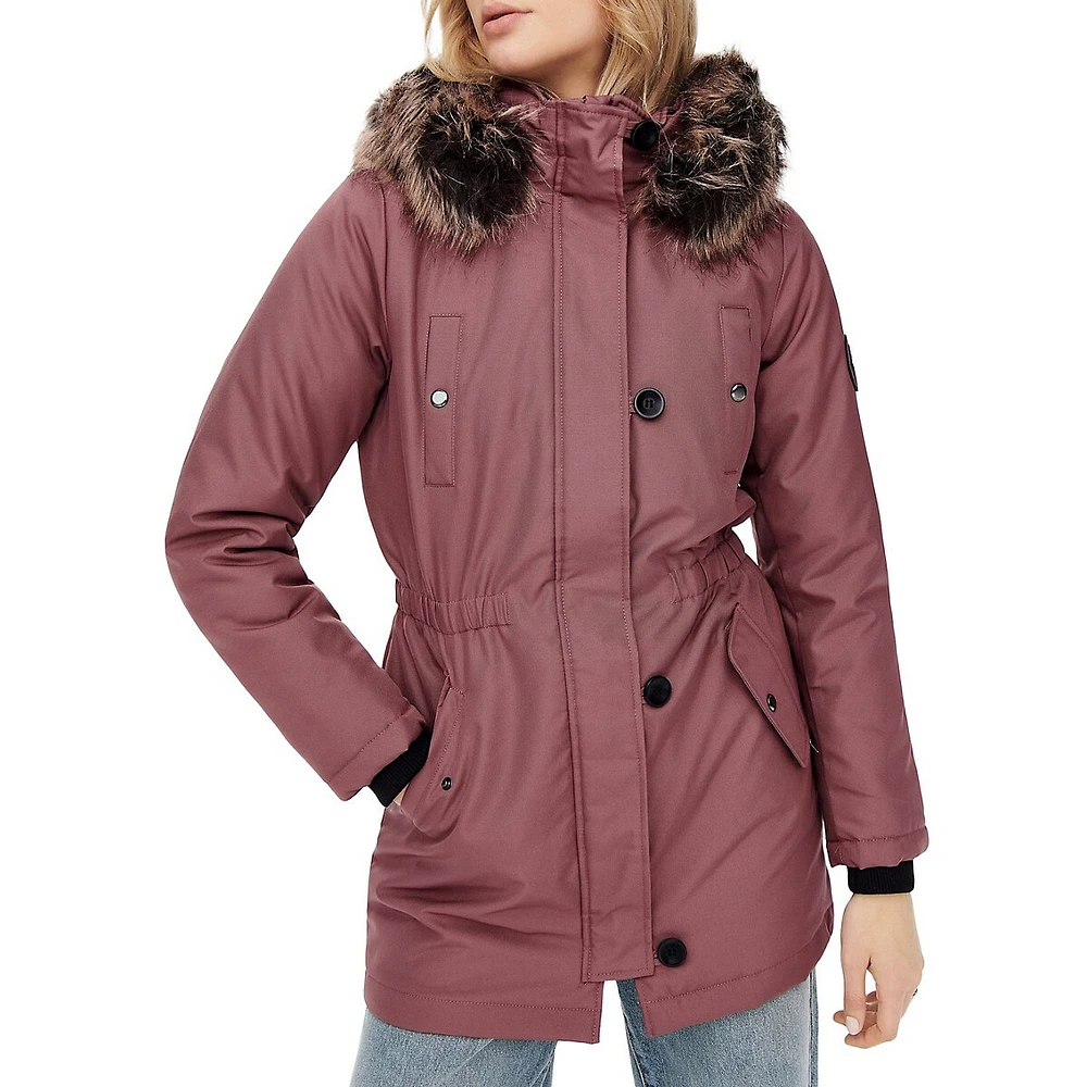 Iris Faux Fur-Trim Hooded Parka