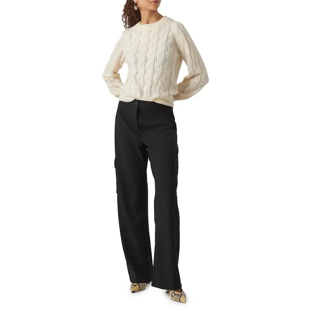 VERO MODA Opal Pointelle Knit Sweater