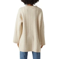 Longline Cable-Knit Sweater