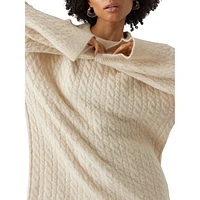 Longline Cable-Knit Sweater