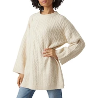 Longline Cable-Knit Sweater