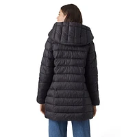 Channel-Quilted Hooded Puffer Jacket